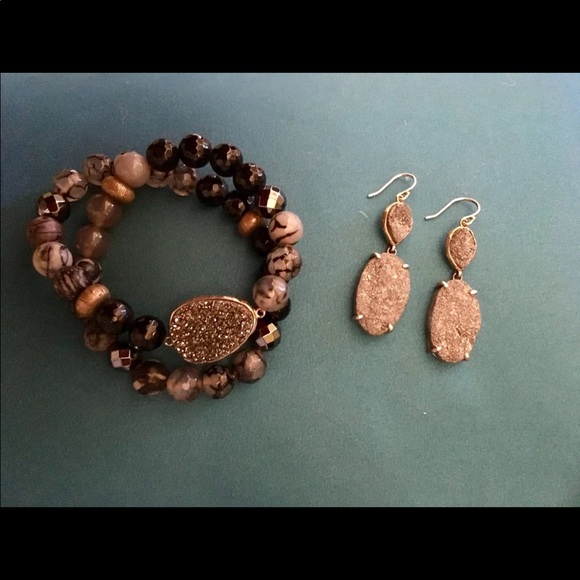 Silpada “Ode To Geode” bracelet and earring set - Picture 2 of 8